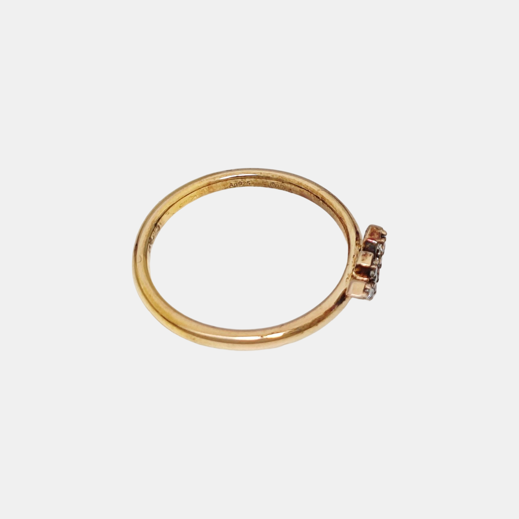 925 Sterling Silver Rose Gold Ring EU 54