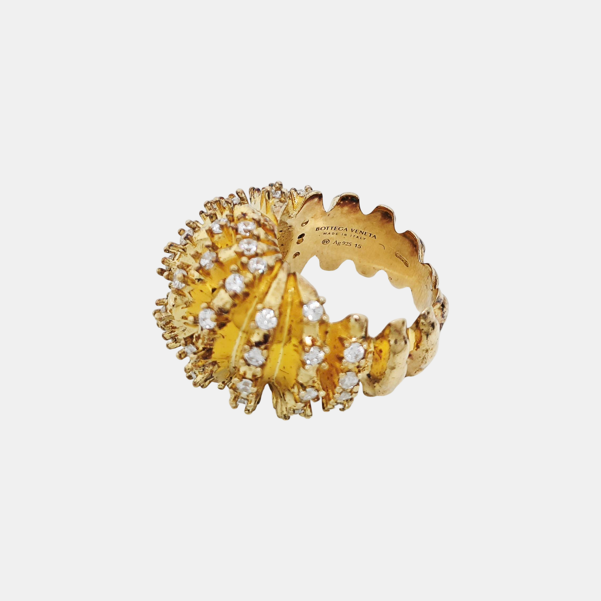 925 Sterling Silver Gold Ring HK 15