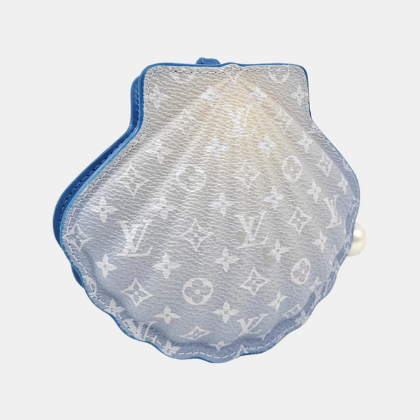 Monogram Coated Canvas Key Pouch Blue
