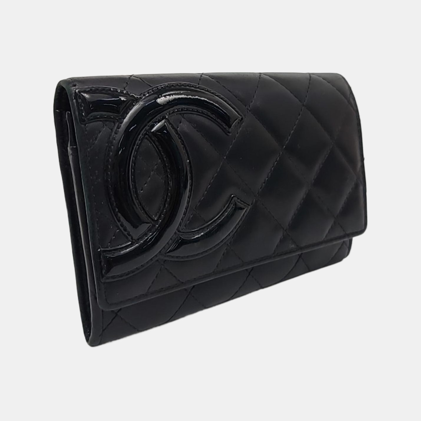 Authenticated pre-owned  CAMBON Quilted Calfskin Black Wallet - Wallet at Looply