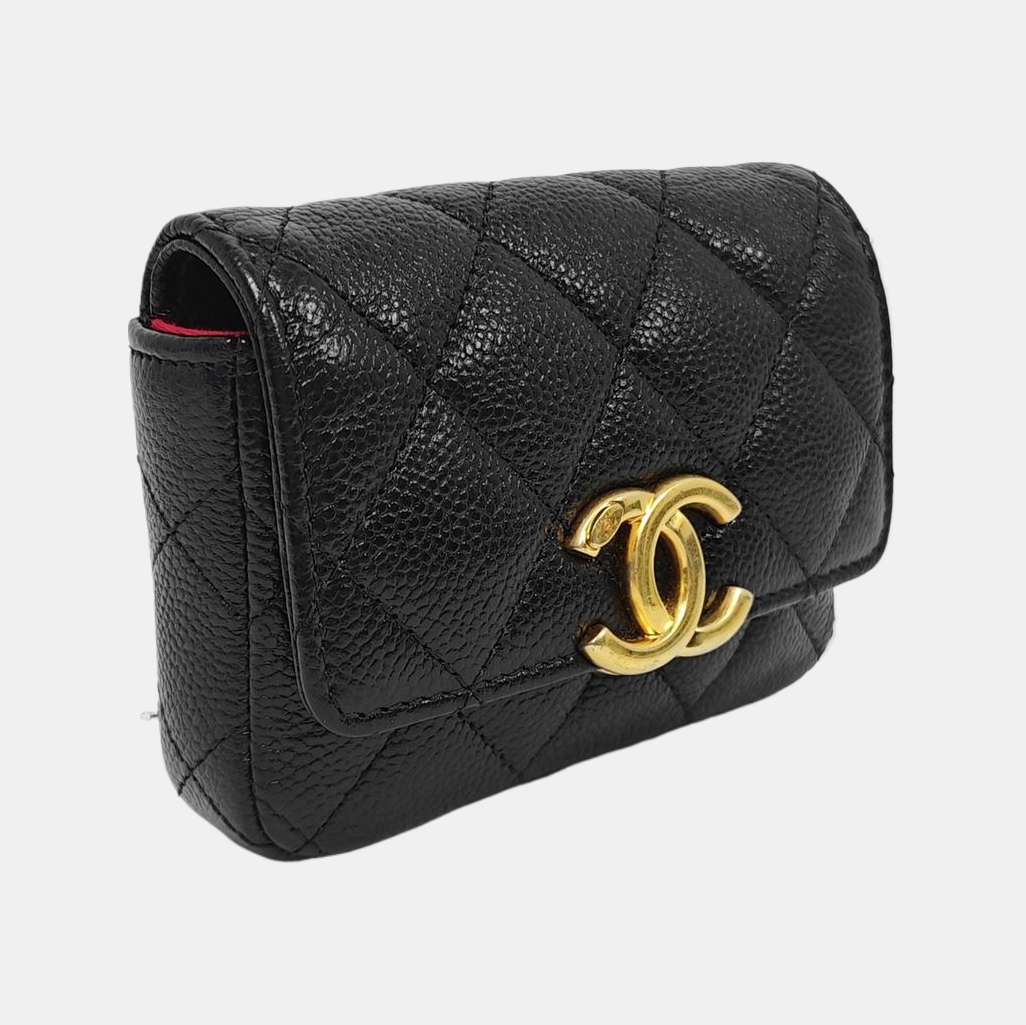 Quilted Grained Calfskin Black