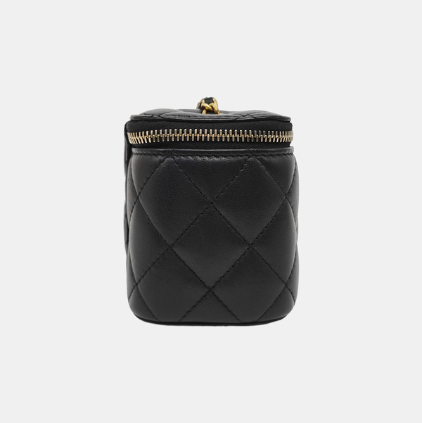 VANITY CASE Mini Quilted Lambskin Black
