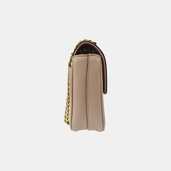 Saffiano Calfskin Shoulder Bag Brown