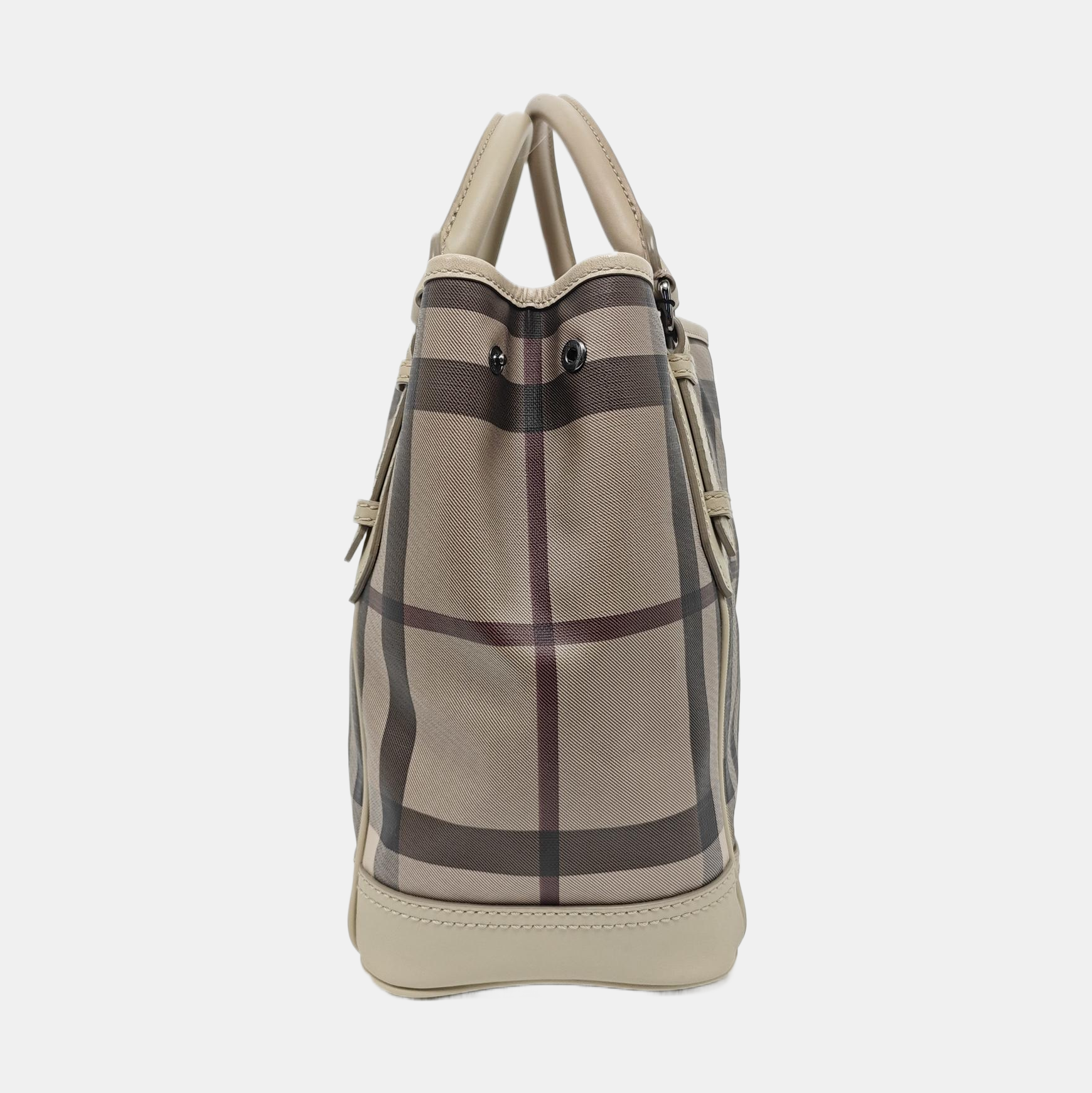 Coated Canvas Top Handle Bag Gray