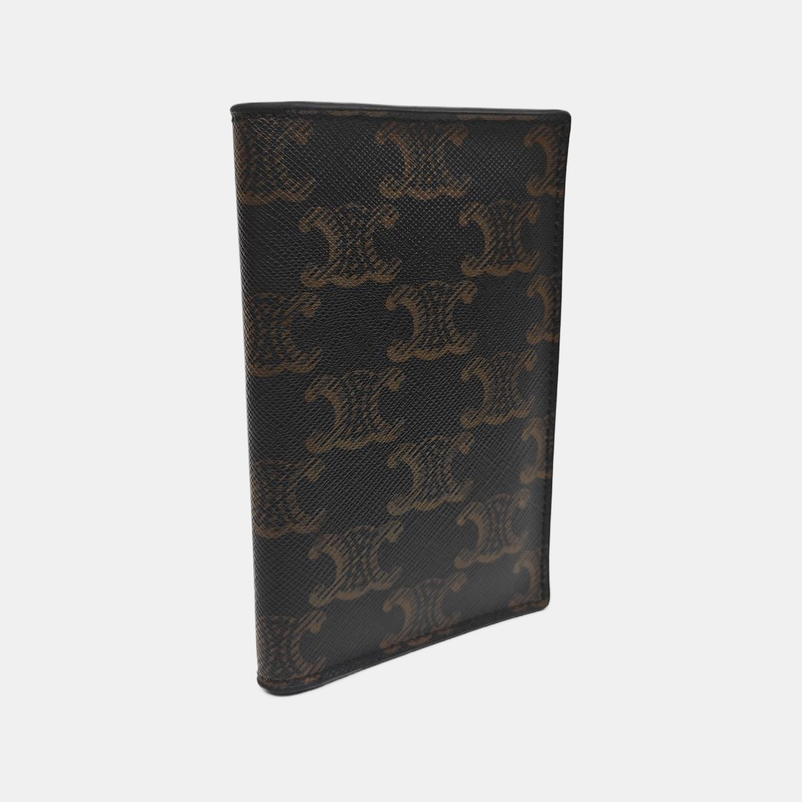 Coated Canvas Card Holder Brown