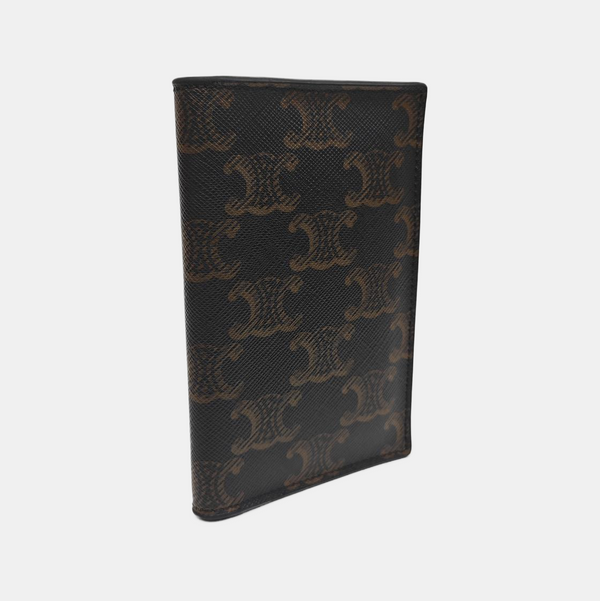 Coated Canvas Card Holder Brown