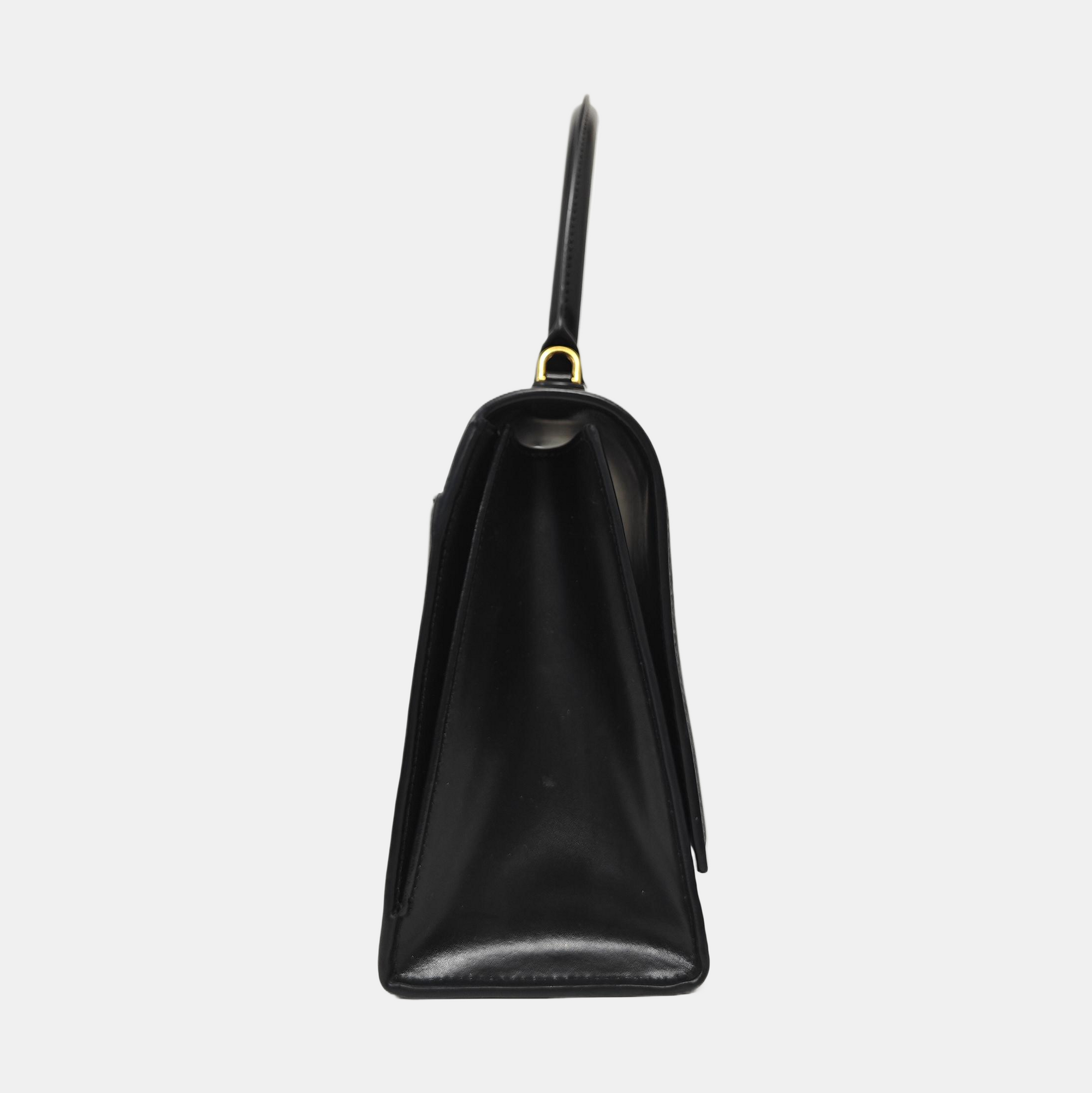 Hourglass Small Calfskin Black