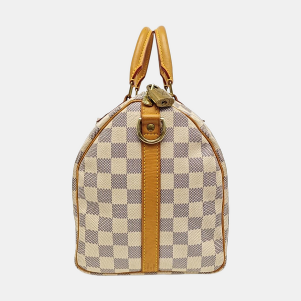 SPEEDY 30 Damier Azur Coated Canvas White
