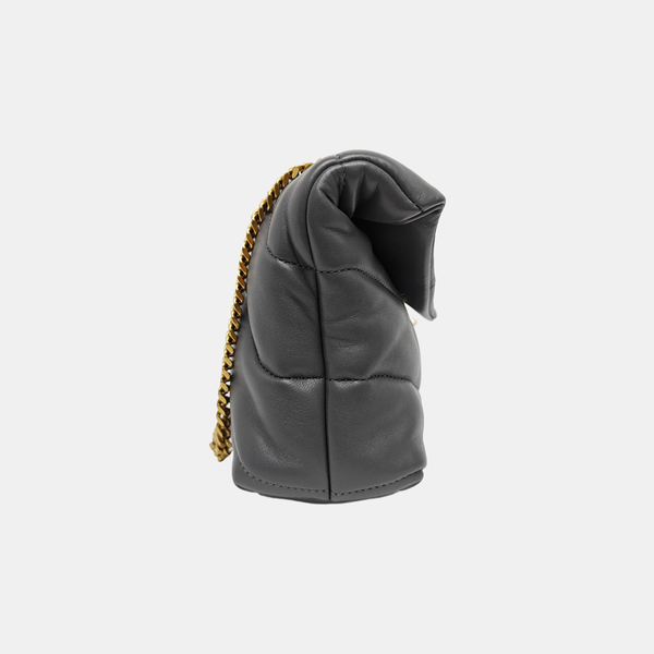 PUFFER Mini Chevron Lambskin Gray