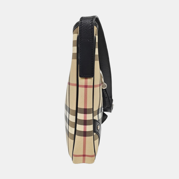 Coated Canvas Shoulder Bag Beige