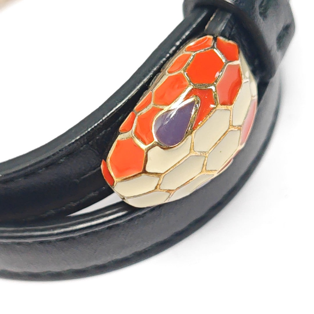 SERPENTI Brass Black Bangle