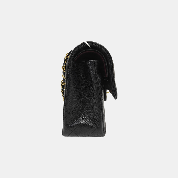 CLASSIC FLAP Small Quilted Grained Calfskin Black