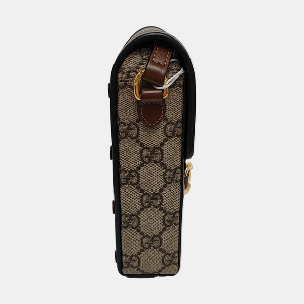 Authenticated pre-owned  Horsebit 1955 Mini Coated Canvas Beige - Crossbody Bag at Looply