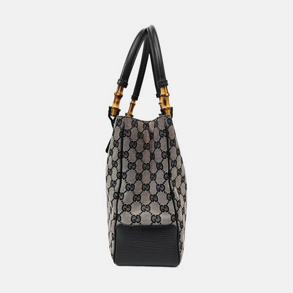 Monogram Canvas Tote Bag Gray