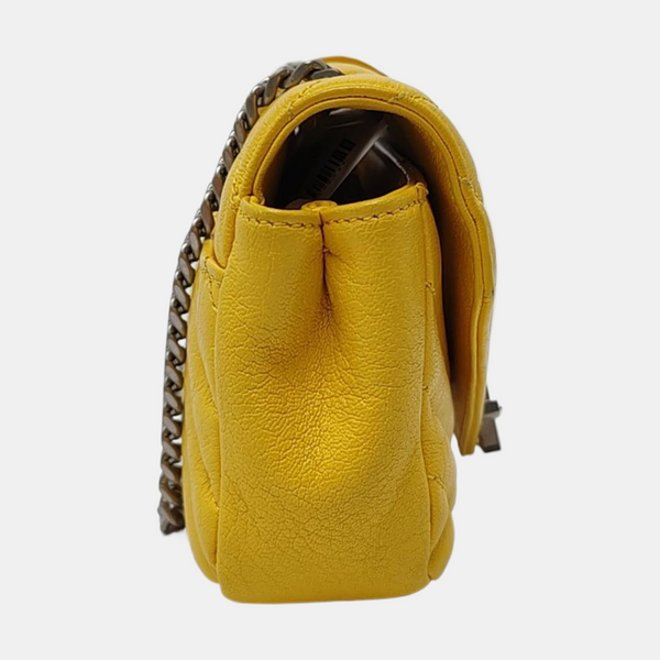 Chevron Calfskin Small Yellow
