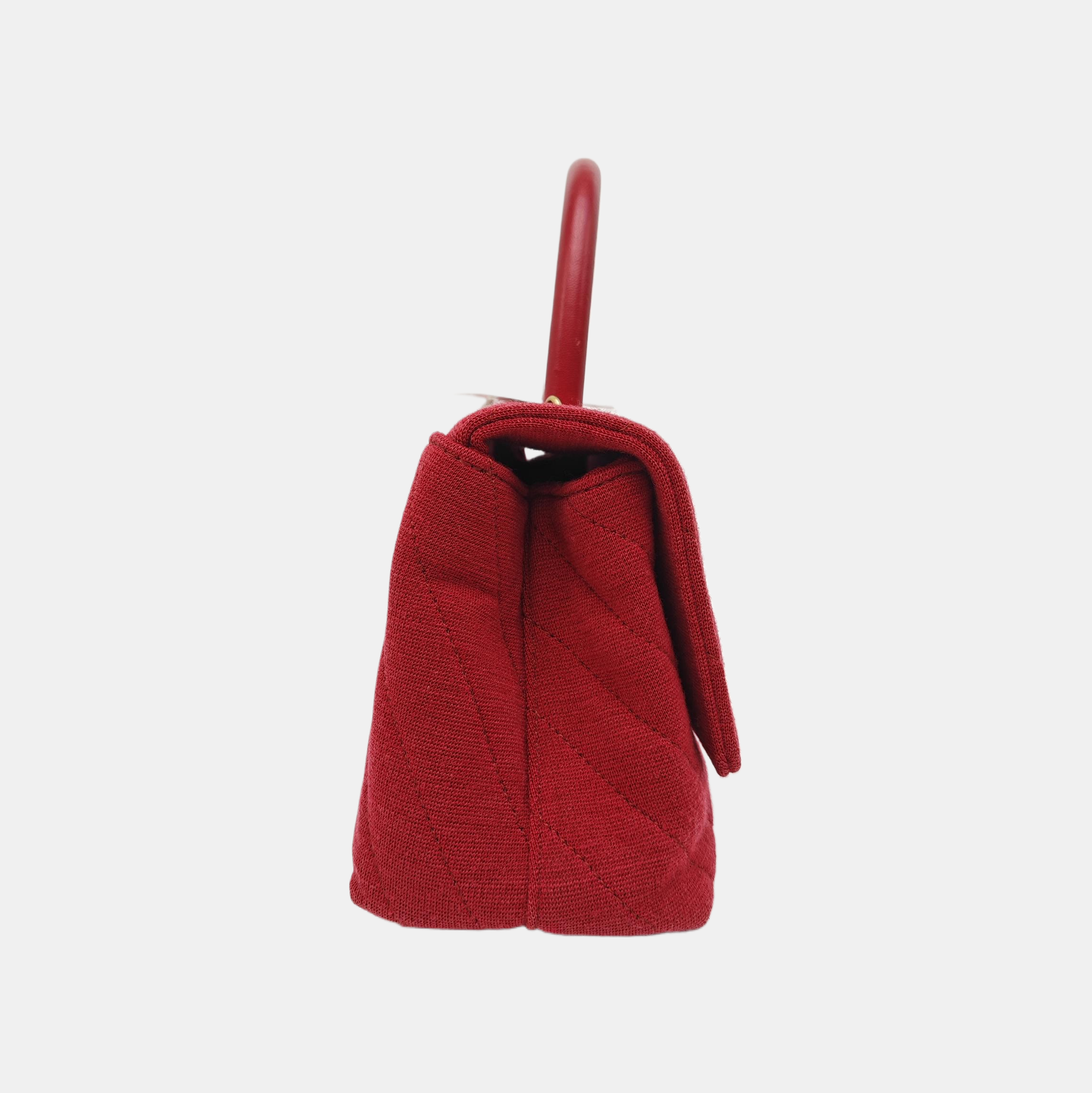 COCO HANDLE Small Chevron Fabric Red