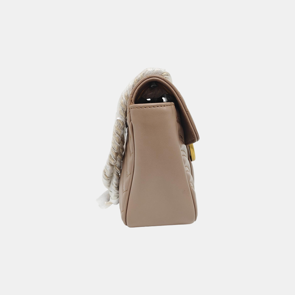 GG Marmont Medium Quilted Calfskin Gray