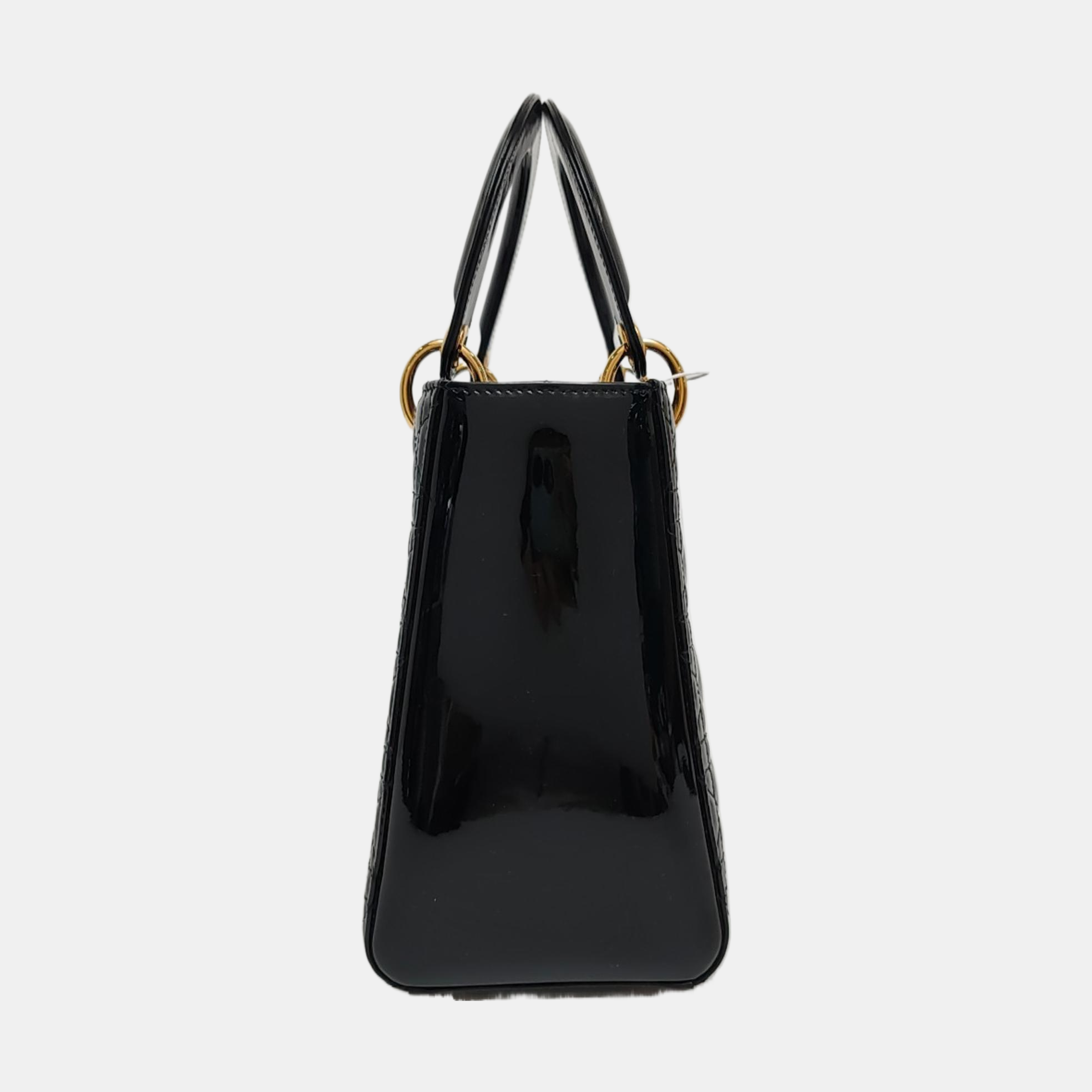 Lady Dior Medium Cannage Patent Leather Black