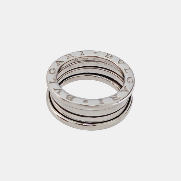 B.ZERO1 18k White Gold Silver Ring EU 50