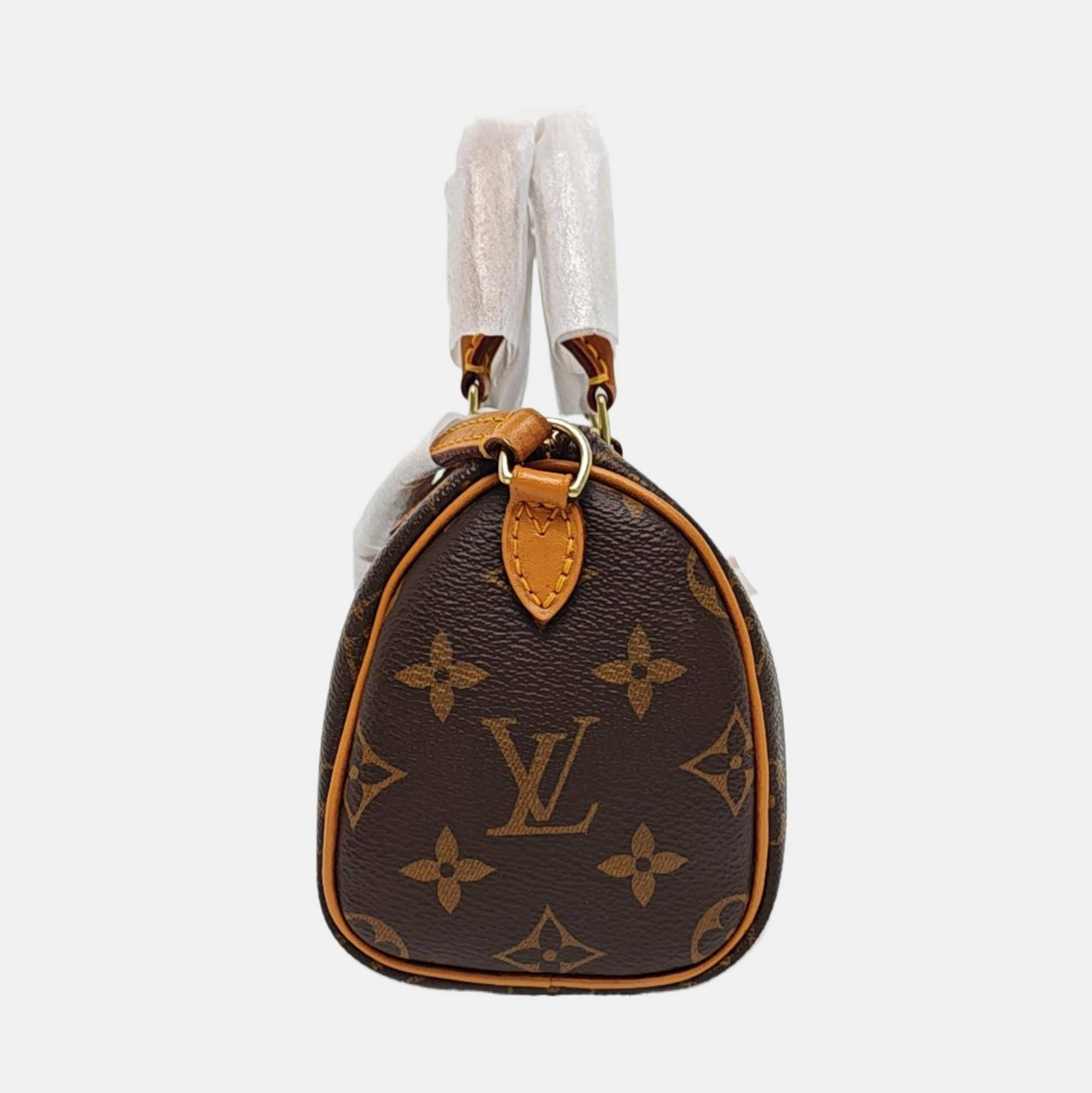 SPEEDY Nano Monogram Coated Canvas Brown