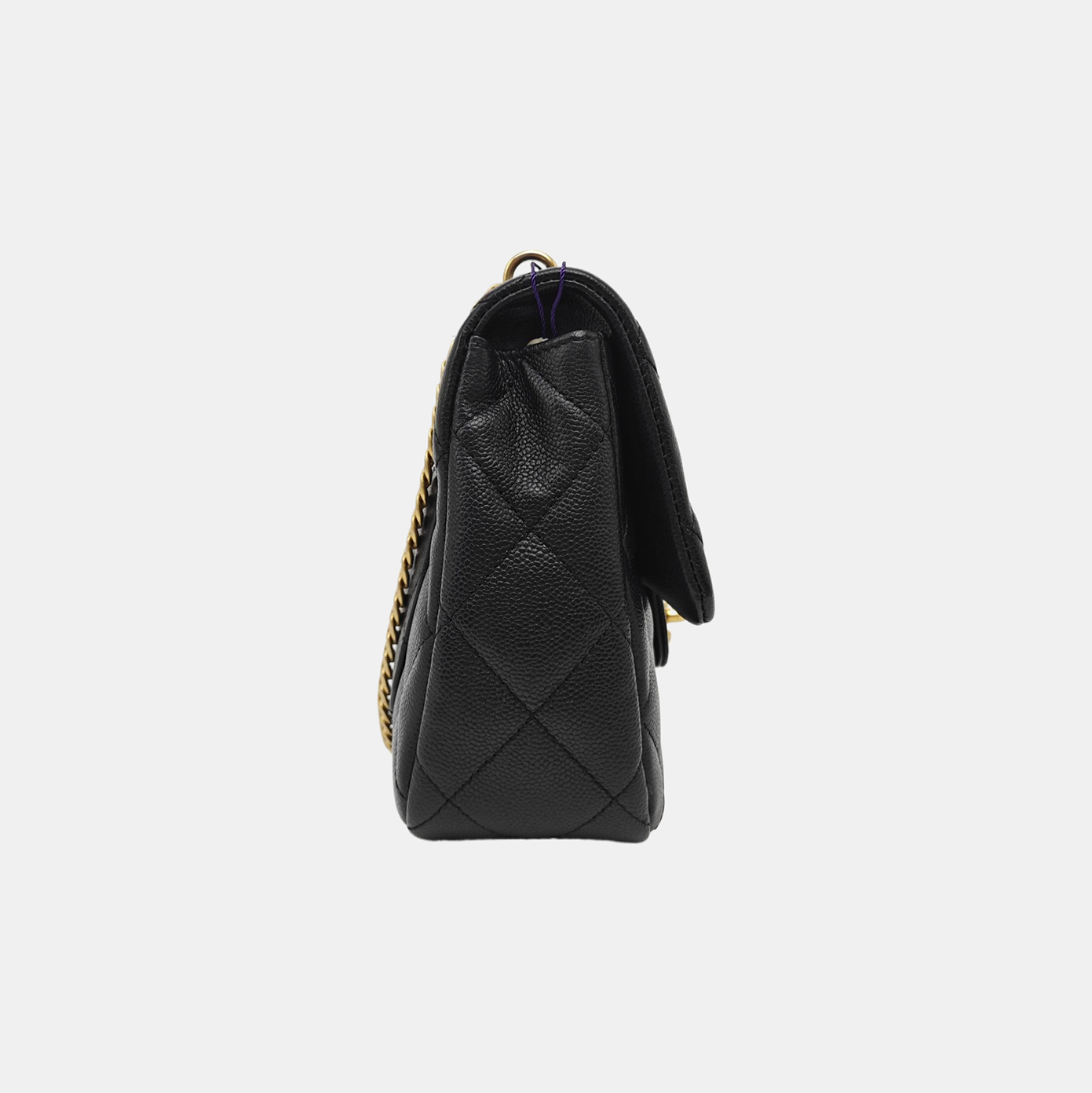 23P Large Quilted Grained Calfskin Black