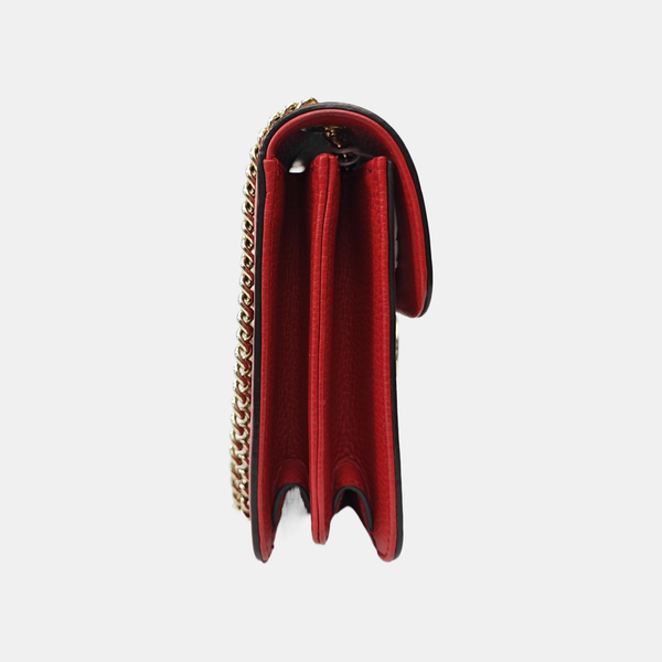Interlocking G Small Calfskin Red