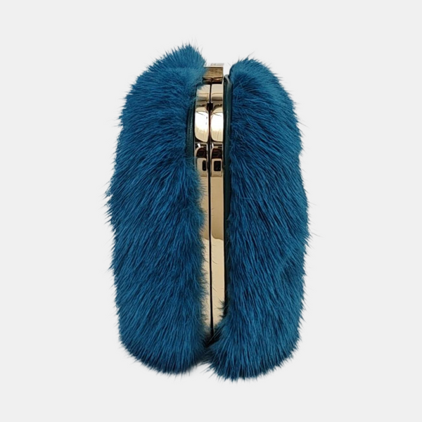 Fur Shoulder Bag Blue