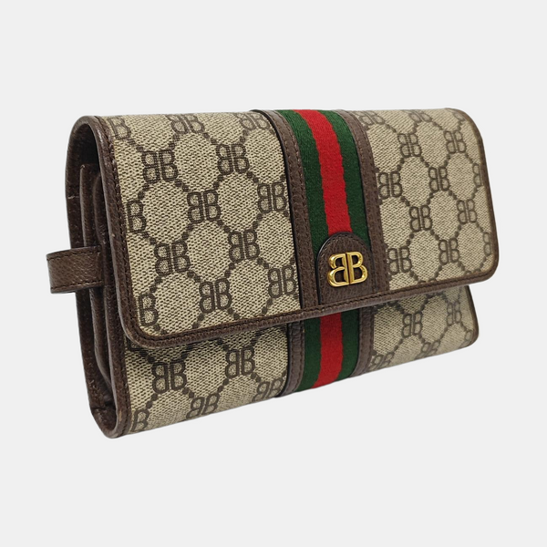 Coated Canvas Shoulder Bag Beige