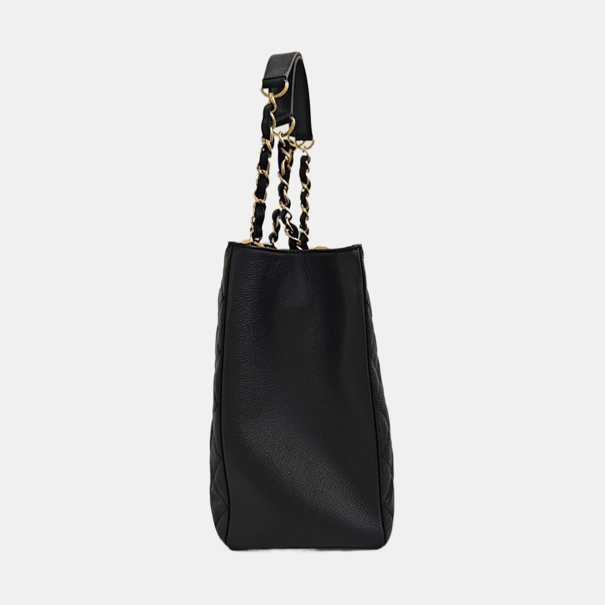 CHANEL GST Extra Large Quilted Grained Calfskin Black