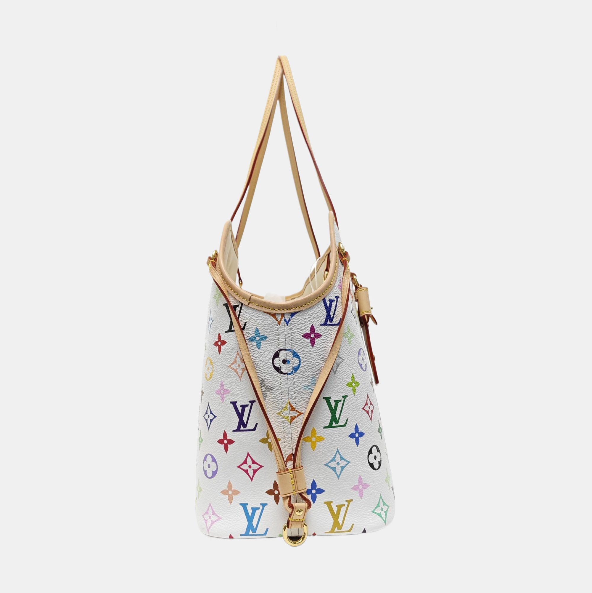 LV × TM NEVERFULL MM Monogram Coated Canvas White