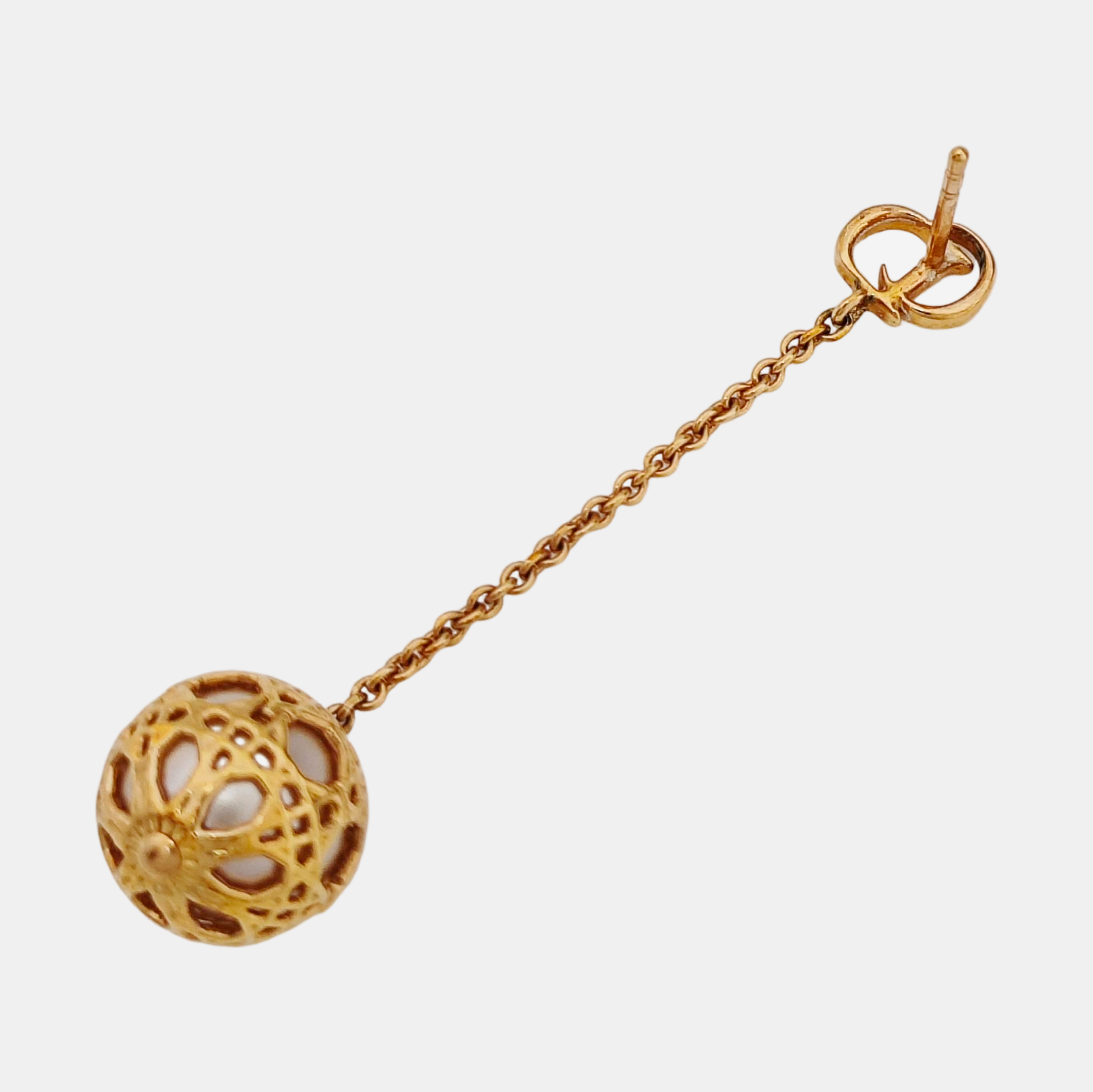Secret Cannage Metal Rose Gold Stud Earrings