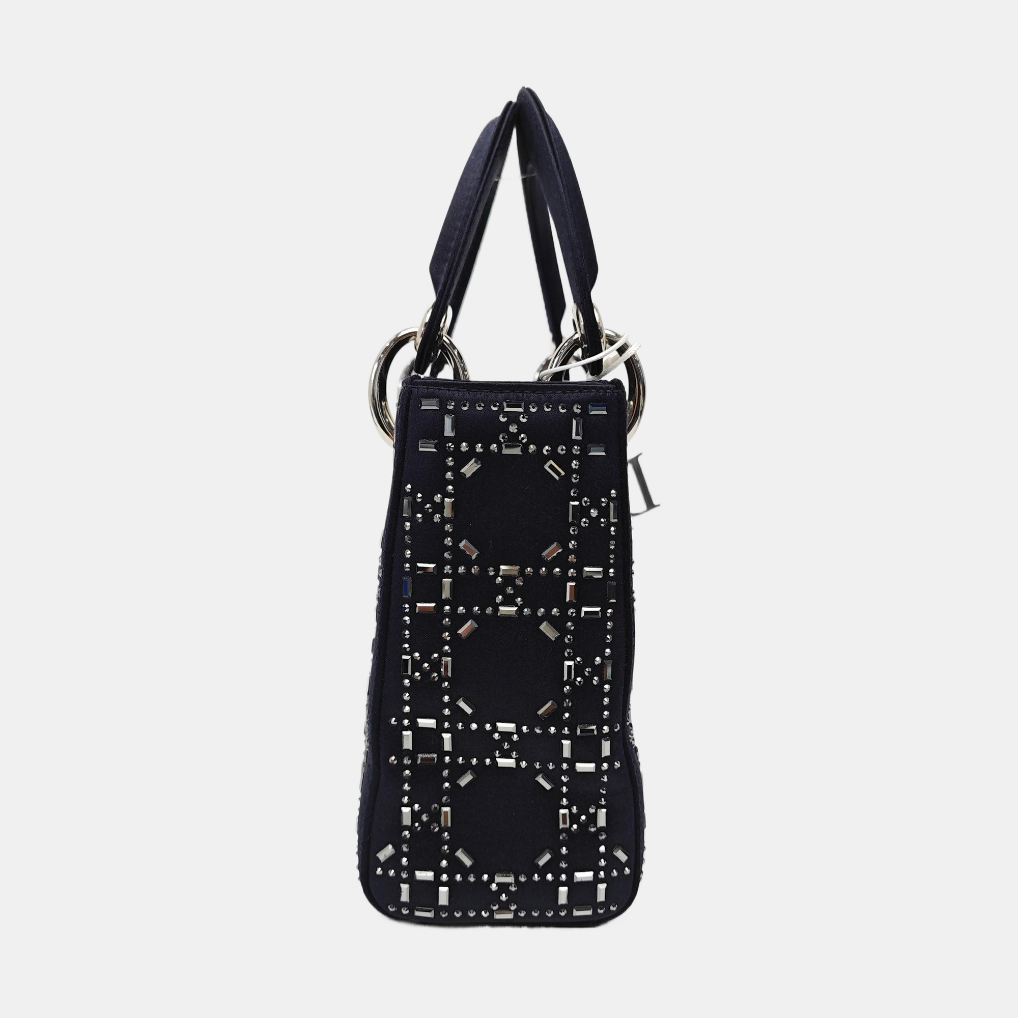 Lady Dior Mini Silk Satin Blue