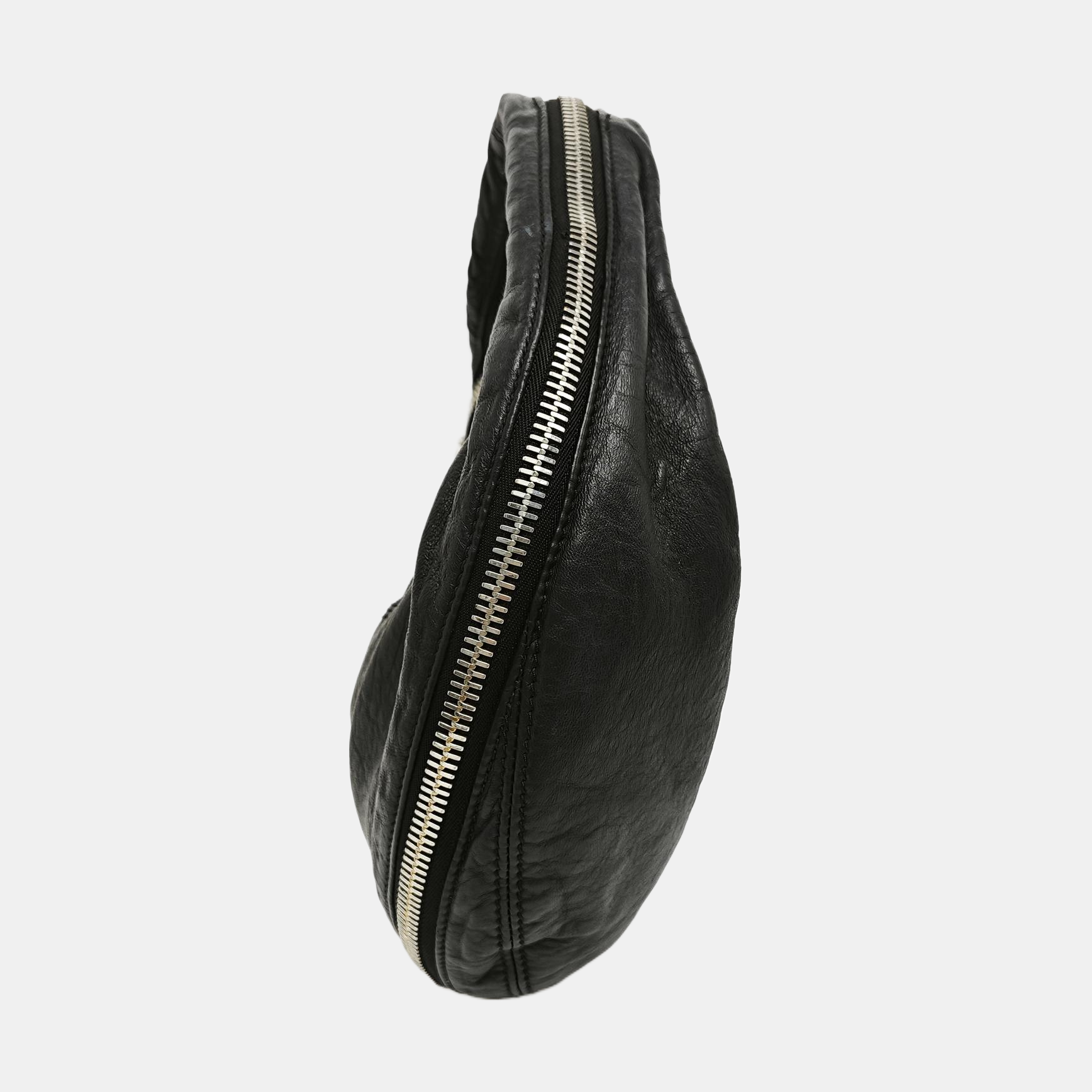 Leather Top Handle Bag Black