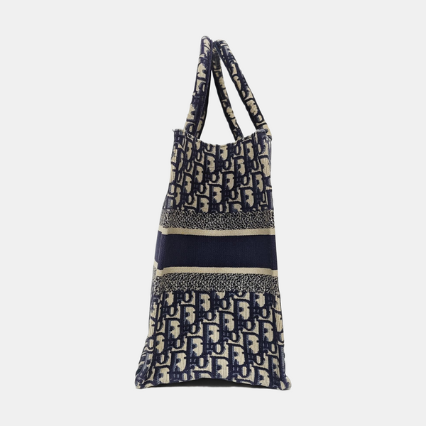 Book Tote Medium Oblique Canvas Blue