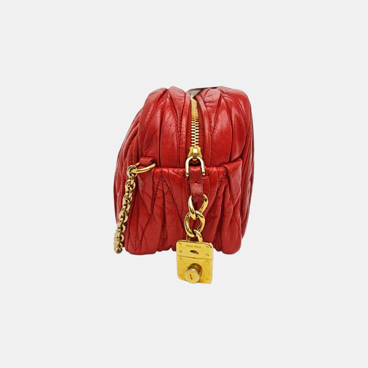 Matelassé Quilted Lambskin Red