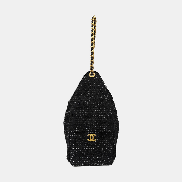 CHANEL 25 Medium Quilted Fabric Black