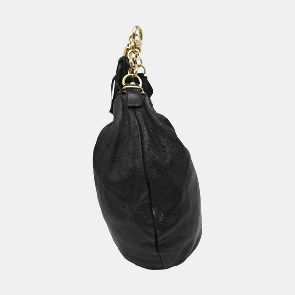 Calfskin Top Handle Bag Black