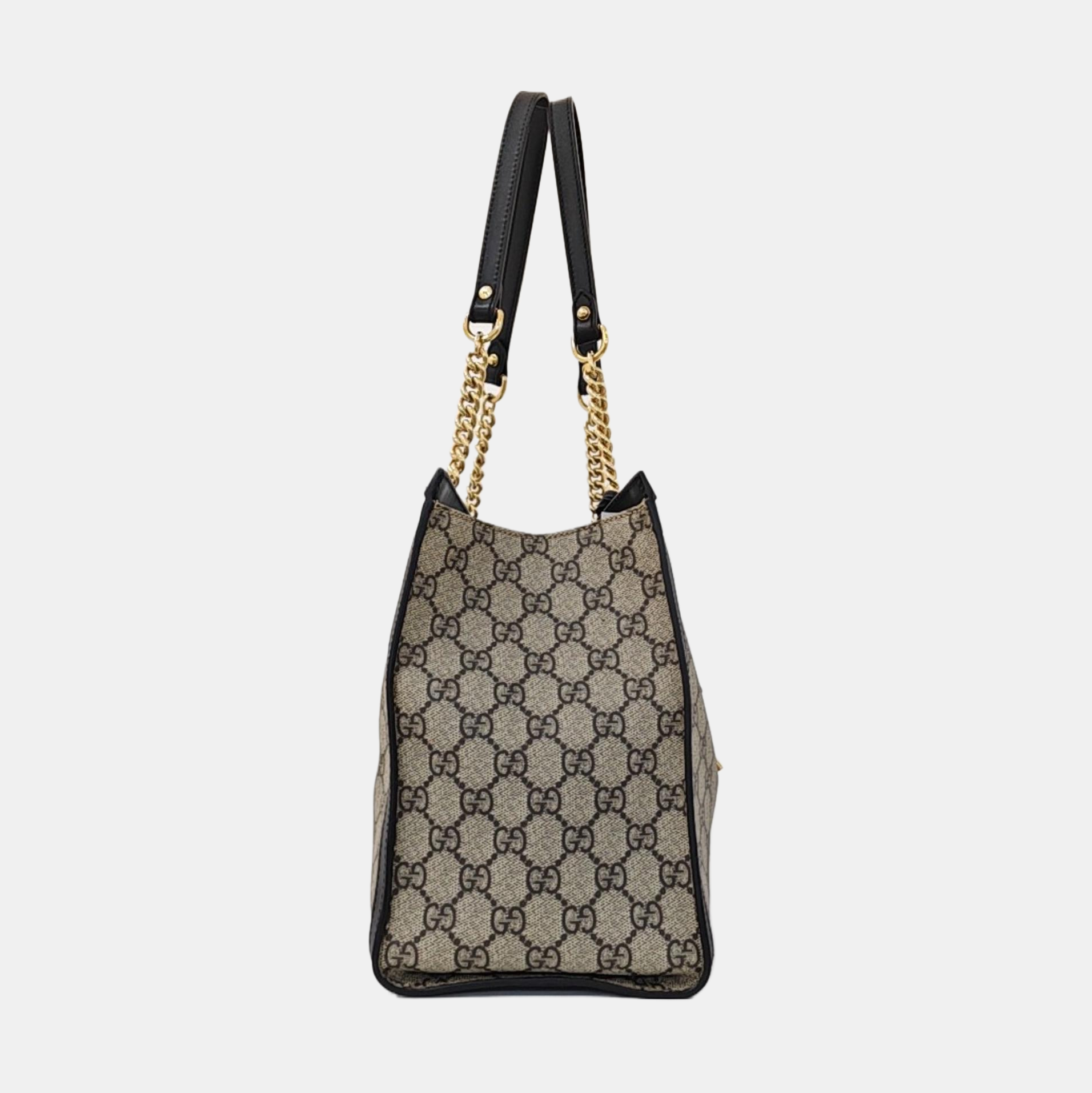 Padlock Medium Monogram Coated Canvas Beige