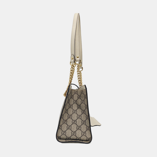 Padlock Small Monogram Coated Canvas Beige