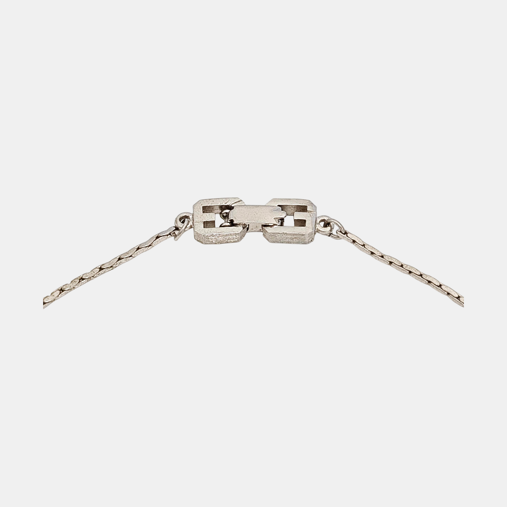 4G Logo Metal Silver Necklace