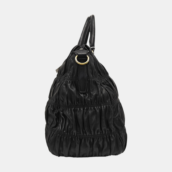 Quilted Lambskin Tote Bag Black