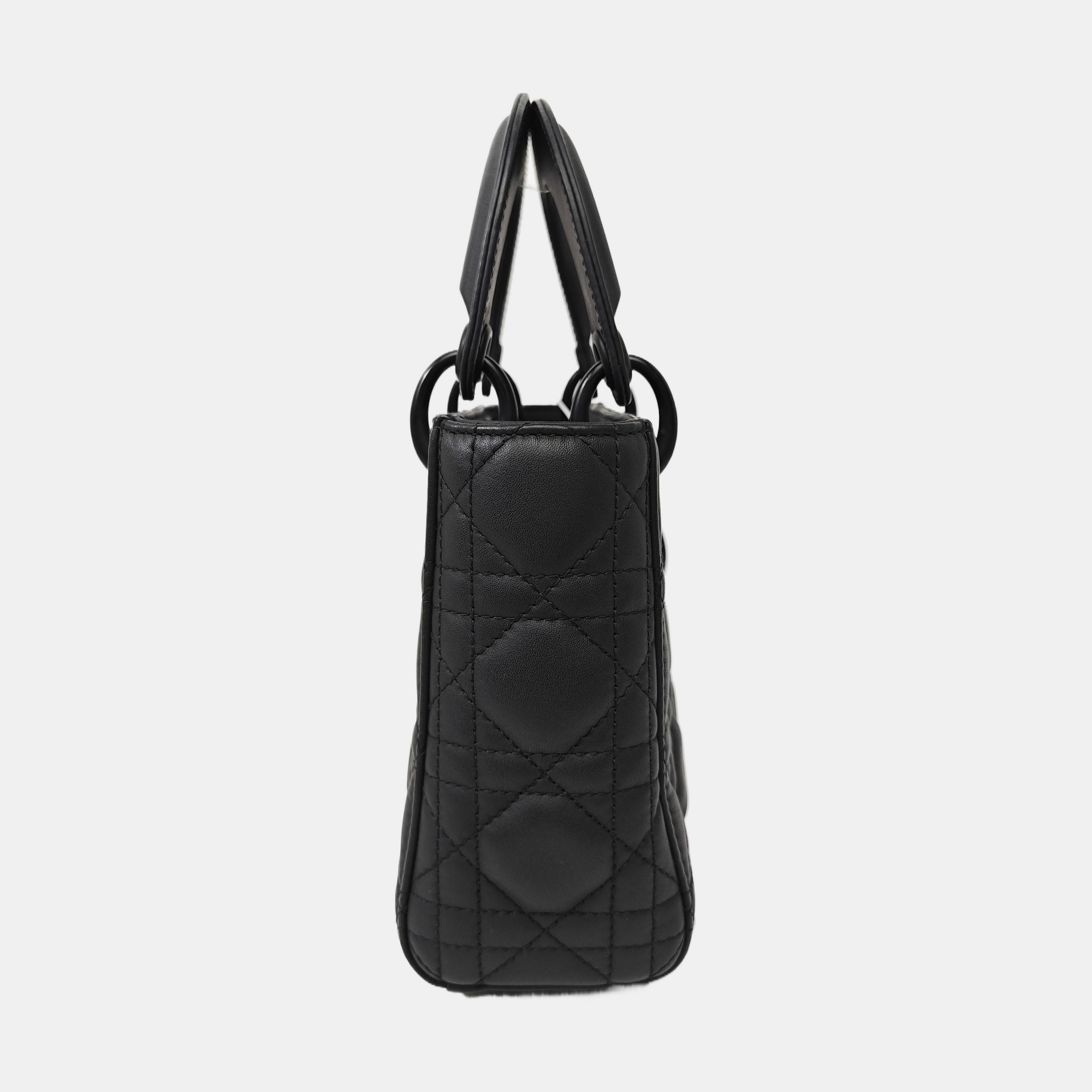 Lady Dior Mini Cannage Calfskin Black