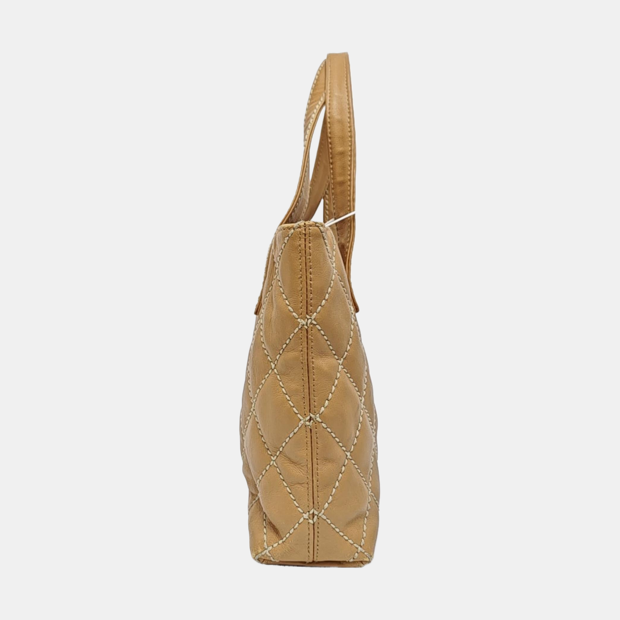 SURPIQUE Quilted Calfskin Beige