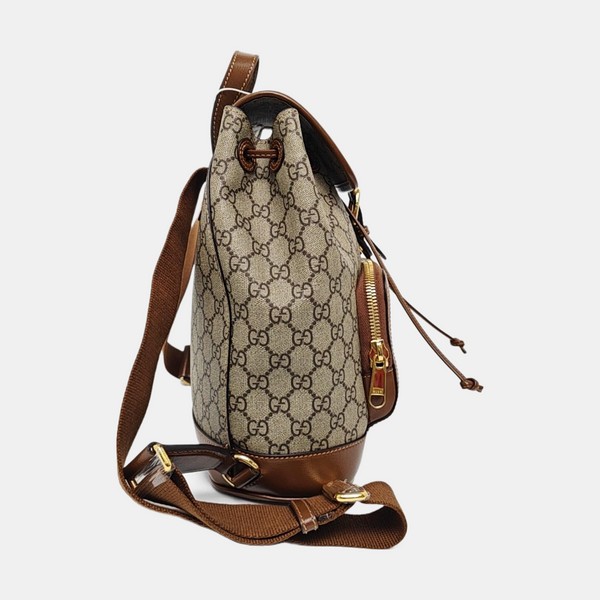 Monogram Coated Canvas Backpack Black