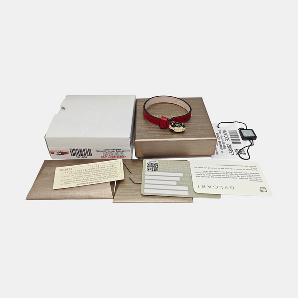 SERPENTI Leather Red Bangle