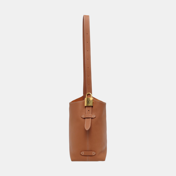 LOW KEY HOBO PM Monogram Calfskin Brown