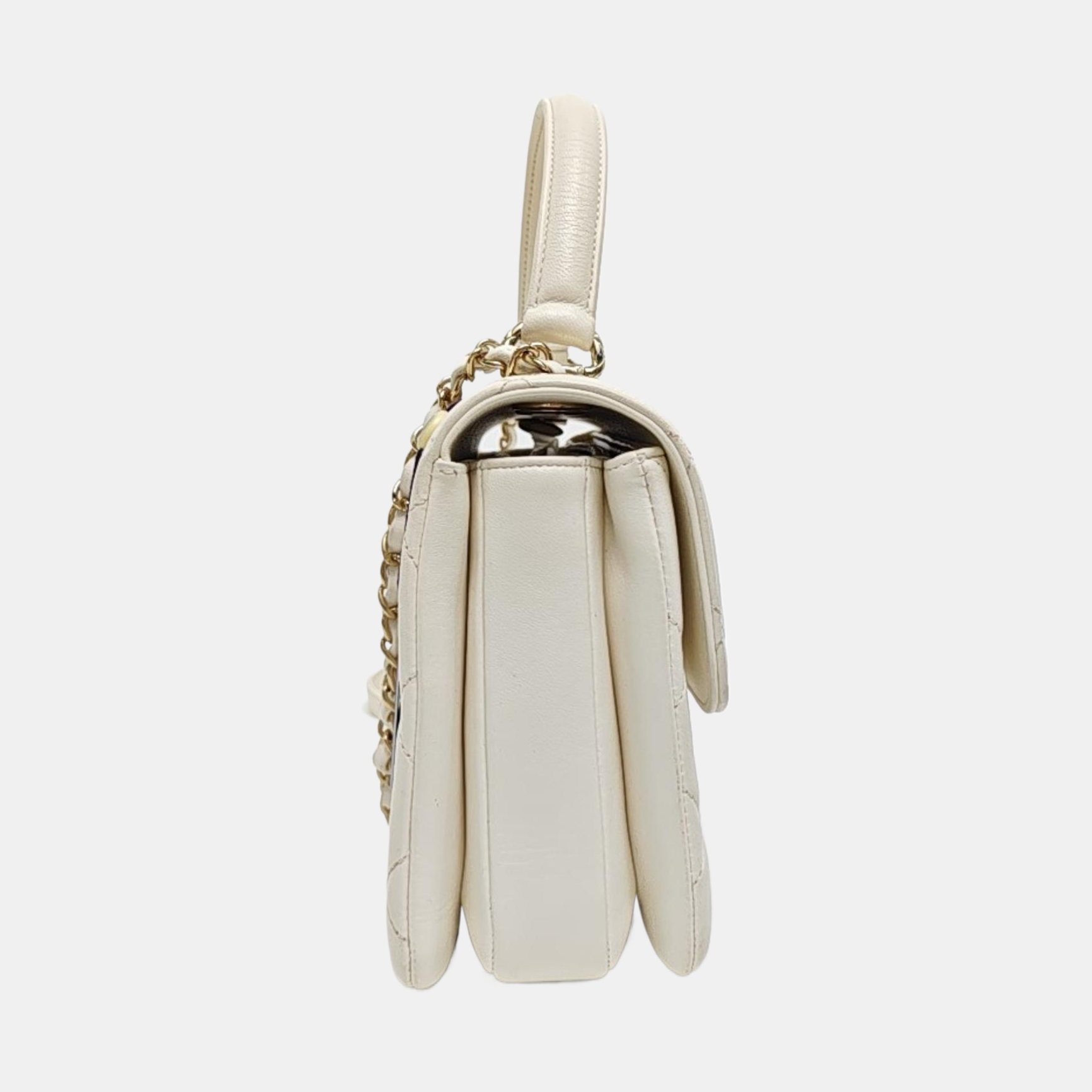TRENDY CC Quilted Lambskin White