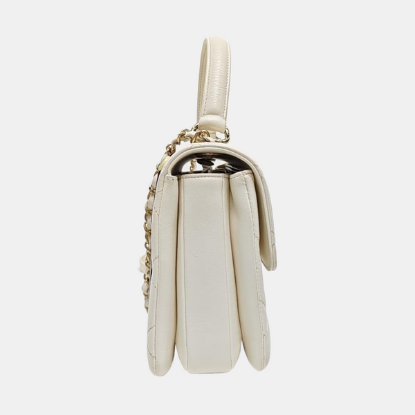 TRENDY CC Quilted Lambskin White
