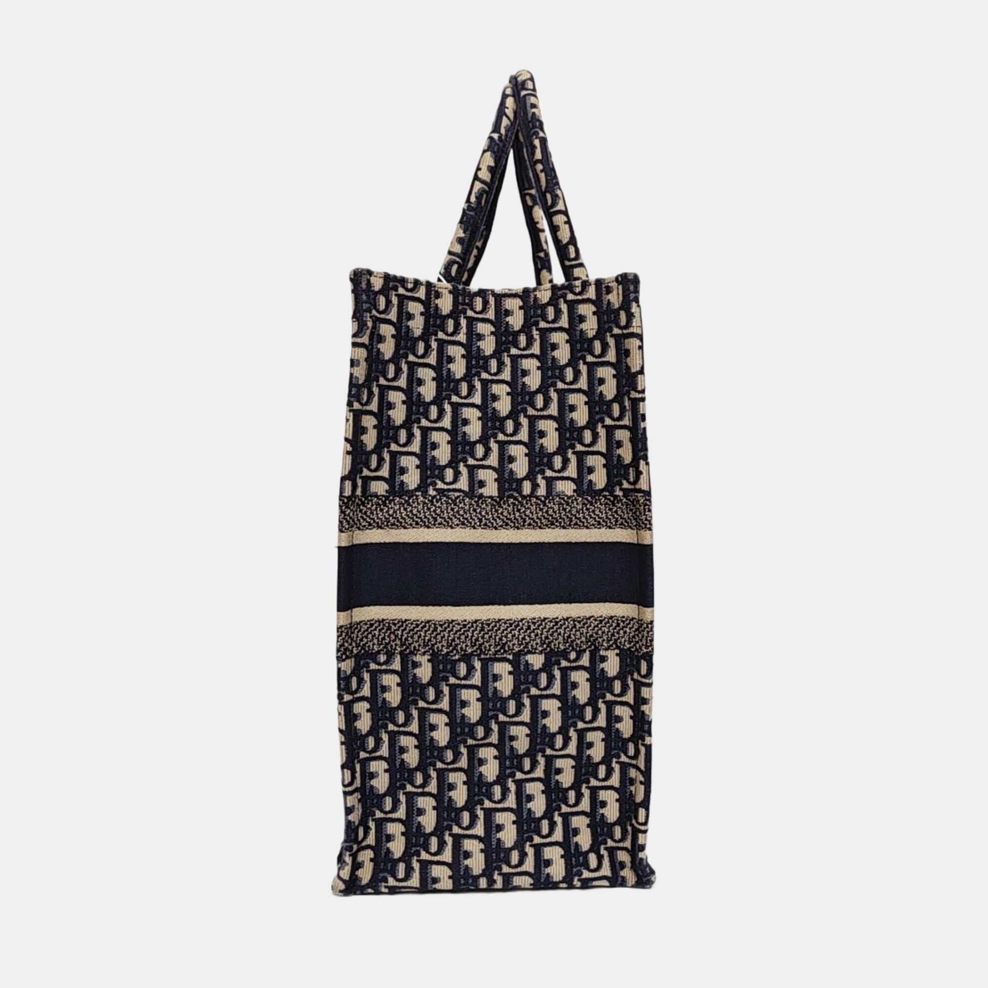 Book Tote Large Oblique Canvas Blue