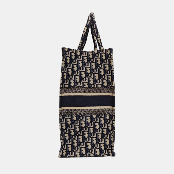 Book Tote Large Oblique Canvas Blue